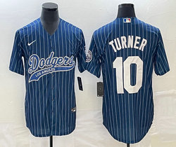 Nike Los Angeles Dodgers #10 Justin Turner Blue Joint White stripe Stitched MLB Jersey