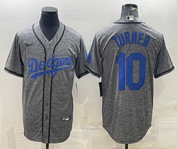 Nike Los Angeles Dodgers #10 Justin Turner Hemp grey Authentic Stitched MLB jersey