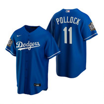 Nike Los Angeles Dodgers #11 A.J. Pollock Blue 2020 World Series Game Authentic Stitched MLB Jersey