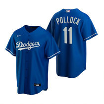 Nike Los Angeles Dodgers #11 A.J. Pollock Blue Game Authentic Stitched MLB Jersey