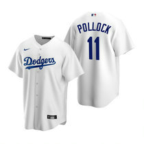 Nike Los Angeles Dodgers #11 A.J. Pollock White Game Authentic Stitched MLB Jersey
