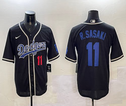 Nike Los Angeles Dodgers #11 Roki Sasaki Black Fashion Jersey