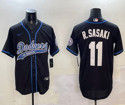 Nike Los Angeles Dodgers #11 Roki Sasaki Black Joint Jersey