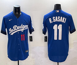 Nike Los Angeles Dodgers #11 Roki Sasaki Blue City Baseball Jersey