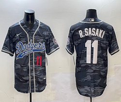 Nike Los Angeles Dodgers #11 Roki Sasaki Camo Joint Stitched MLB Jersey