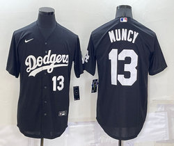 Nike Los Angeles Dodgers #13 Max Muncy Black 13 In Front Inverted Legend Authentic Stitched MLB Jersey