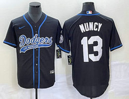 Nike Los Angeles Dodgers #13 Max Muncy Black Joint Name Game Authentic Stitched MLB Jersey
