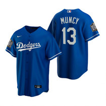 Nike Los Angeles Dodgers #13 Max Muncy Blue 2020 World Series Game Authentic Stitched MLB Jersey