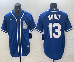 Nike Los Angeles Dodgers #13 Max Muncy Blue logo Joint Stitched MLB Jersey