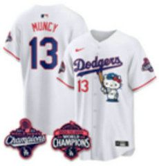 Nike Los Angeles Dodgers #13 Max Muncy White Hello Kitty Night Jersey