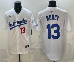 Nike Los Angeles Dodgers #13 Max Muncy White Los Angeles Front Alternate Stadium Jersey