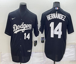 Nike Los Angeles Dodgers #14 Enrique Hernandez Black 14 In Front Inverted Legend Authentic Stitched MLB Jersey