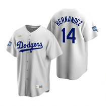 Nike Los Angeles Dodgers #14 Enrique Hernandez White 2020 World Series Champions Cooperstown Collection Jersey