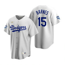Nike Los Angeles Dodgers #15 Austin Barnes White 2020 World Series Champions Cooperstown Collection Jersey
