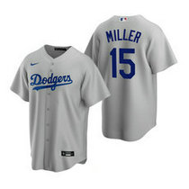Nike Los Angeles Dodgers #15 Bobby Miller Gray Game 2020 MLB Draft Jersey