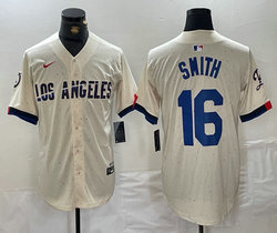 Nike Los Angeles Dodgers #16 Will Smith Cream Fashion Game Authentic Stitched MLB Jersey