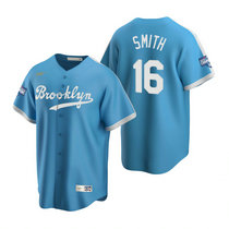 Nike Los Angeles Dodgers #16 Will Smith Light Blue 2020 World Series Champions Cooperstown Collection Jersey
