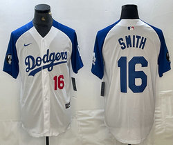 Nike Los Angeles Dodgers #16 Will Smith White fashion Red 22 on front Game Authentic Stitched MLB Jersey