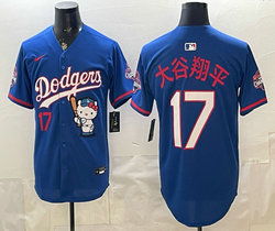 Nike Los Angeles Dodgers #17 大谷翔平 Blue Hello Kitty Night Jersey