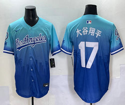 Nike Los Angeles Dodgers #17 大谷翔平 Blue Special style Baseball Jersey