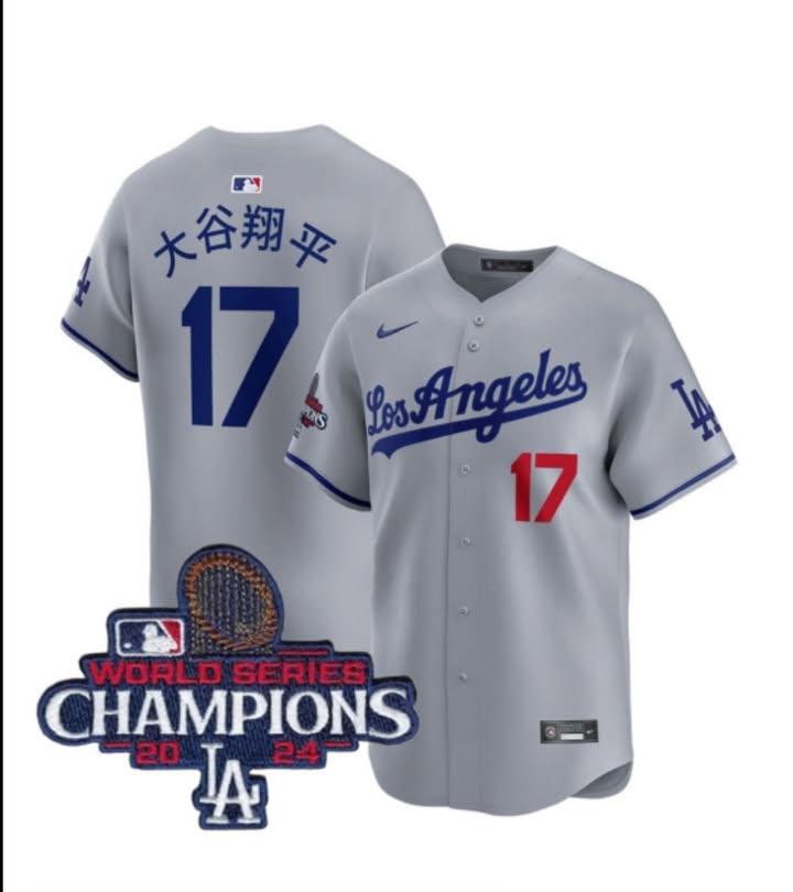 Nike Los Angeles Dodgers #17 大谷翔平 Gray Los Angeles Champions Jersey