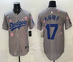 Nike Los Angeles Dodgers #17 大谷翔平 Gray Tokyo Series MLB Jersey