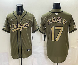 Nike Los Angeles Dodgers #17 大谷翔平 Olive 2026 Armed Forces Day Baseball Jersey
