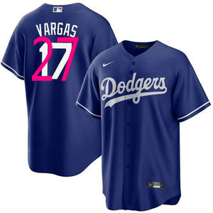 Nike Los Angeles Dodgers #27 Miguel Vargas Blue Game Stitched Baseball Jersey