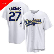 Nike Los Angeles Dodgers #27 Miguel Vargas White Champion Baseball Jersey