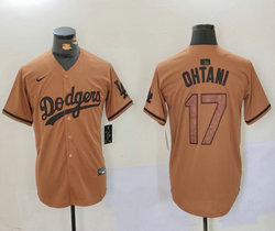Nike Los Angeles Dodgers #17 Shohei Ohtani Arm Green Joint Authentic Stitched MLB Jersey