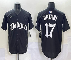 Nike Los Angeles Dodgers #17 Shohei Ohtani Black 7(VII) Joint MLB Jersey