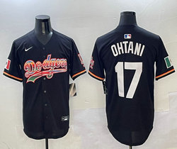 Nike Los Angeles Dodgers #17 Shohei Ohtani Black 7-color Stitched MLB Jersey