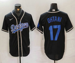Nike Los Angeles Dodgers #17 Shohei Ohtani Black Fashion Authentic Stitched MLB Jersey