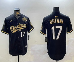 Nike Los Angeles Dodgers #17 Shohei Ohtani Black Gold 2024 World Series Baseball Jersey