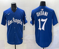 Nike Los Angeles Dodgers #17 Shohei Ohtani Blue Authentic stitched MLB jersey