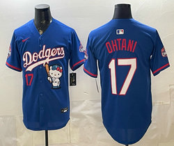 Nike Los Angeles Dodgers #17 Shohei Ohtani Blue Hello Kitty Night Jersey