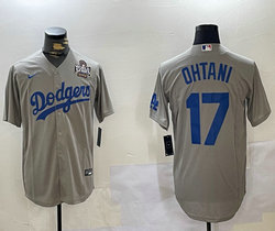 Nike Los Angeles Dodgers #17 Shohei Ohtani Gray 2024 World Series Baseball Jersey