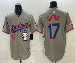 Nike Los Angeles Dodgers #17 Shohei Ohtani Gray Hello Kitty Night Jersey