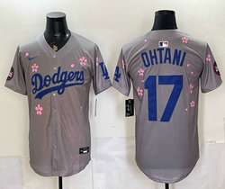Nike Los Angeles Dodgers #17 Shohei Ohtani Gray Tokyo Series MLB Jersey
