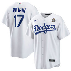 Nike Los Angeles Dodgers #17 Shohei Ohtani White 2024 World Series Baseball Jersey