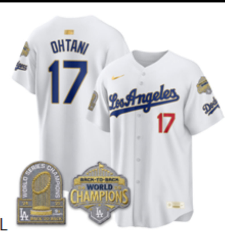 Nike Los Angeles Dodgers #17 Shohei Ohtani White 2026 Gold Collection 9x & B2B Champs Patch Jersey