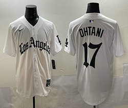 Nike Los Angeles Dodgers #17 Shohei Ohtani White 5(V) Joint MLB Jerseys
