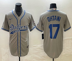 Nike Los Angeles Dodgers #17 Shohei Ohtani grey Joint Stitched MLB Jersey
