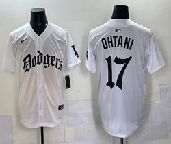Nike Los Angeles Dodgers #17 Shohei Ohtani white 7(VII) Joint MLB Jersey