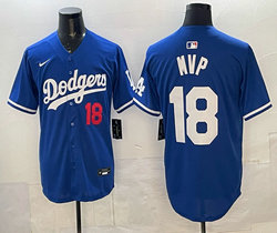 Nike Los Angeles Dodgers #18 MVP Blue Stitched Baseball Jersey