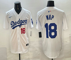 Nike Los Angeles Dodgers #18 MVP White Stitched Baseball Jersey