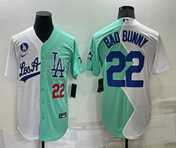 Nike Los Angeles Dodgers #22 Bad Bunny 2022 Celebrity Red #22 number in front Game Stitched MLB Jersey