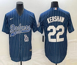 Nike Los Angeles Dodgers #22 Bad Bunny Blue Joint White stripe Team Patch on front Stitched MLB Jersey