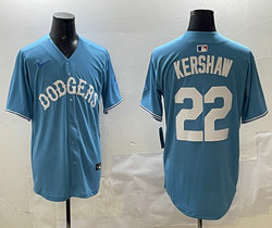Nike Los Angeles Dodgers #22 Bad Bunny Light Blue white name Joint Stitched MLB Jersey