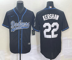 Nike Los Angeles Dodgers #22 Clayton Kershaw Black Joint Name Game Authentic Stitched MLB Jersey